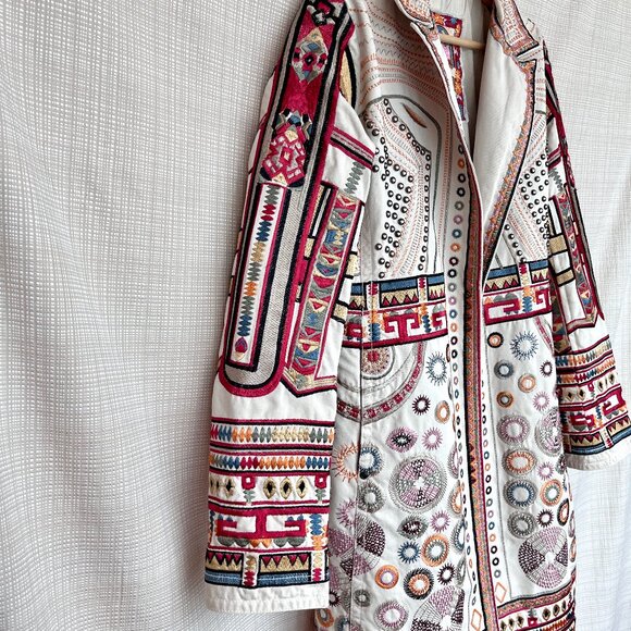 $635 Firm Vintage Y2k Johnny Was Embroidered Jacket Studded Biya Two Ten Ten … - Picture 9 of 16